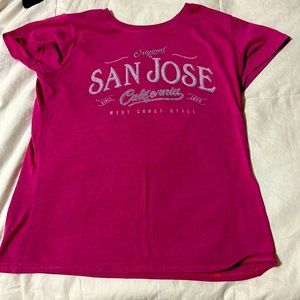 San Jose California dark pink shirt size kids 12